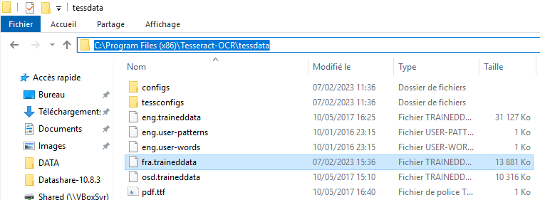 Tessdata folder